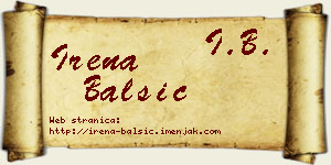 Irena Balšić vizit kartica